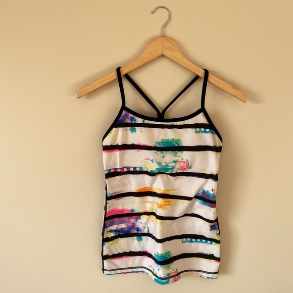 lululemon athletica Tops - Lululemon Stripped Rainbow Paint Top